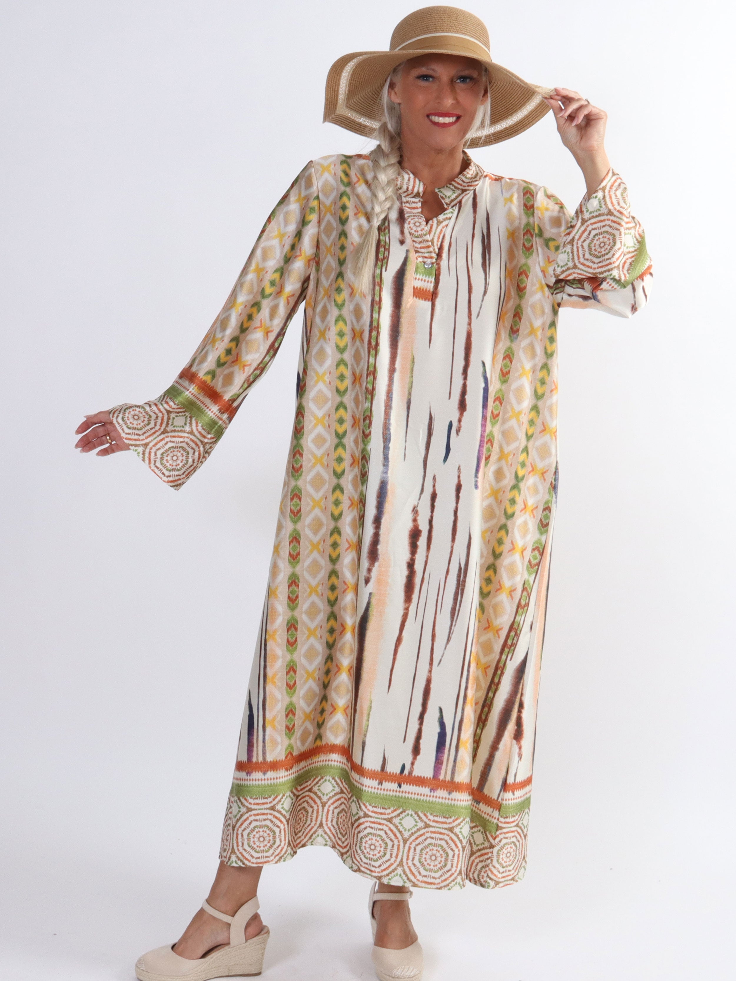 Hyben - Langærmet kjole i silkelook